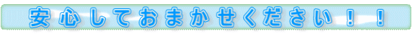 安心してお任せ下さい